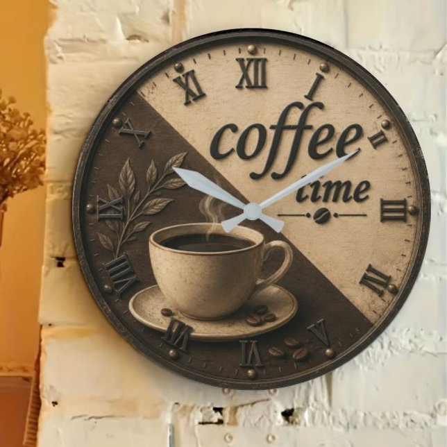 Minimalist Coffee Time Große Wanduhr (Von Creator hochgeladen)