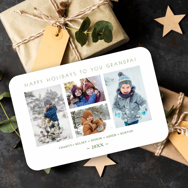 Minimalist Collage 4 Multi Photo Family Keepsake  Magnet (Christmas Minimalist Collage 4 Multi Photo for Family Keepsake. )