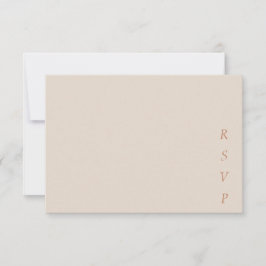 Minimalist Copper Desert Cocoa Script Wedding RSVP Karte
