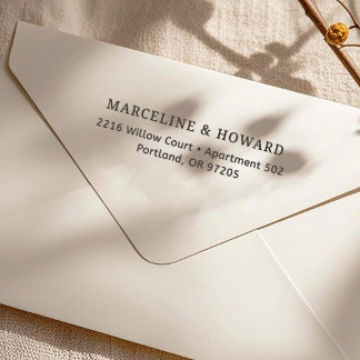 Minimalist Couple Return Address Rubber Stamp Gummistempel