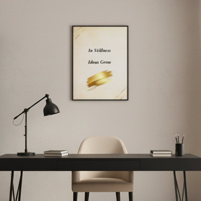 Minimalist Cream Gold Wall Art Quote Print Poster (Von Creator hochgeladen)