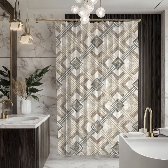 Minimalist Curtain Soft Pastel Geometric Pattern Duschvorhang (Minimalist Curtain Soft Pastel Geometric Pattern)