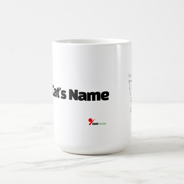 Minimalist Custom Cat Name Mug | Abstract Line Art Kaffeetasse (Mittel)