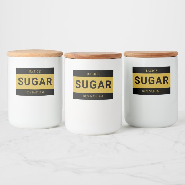 Minimalist Custom Sugar Label for Containers Lebensmitteletikett (Flaschen)