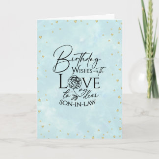 Minimalist Cute Birthday Typography Son-In-Law Karte