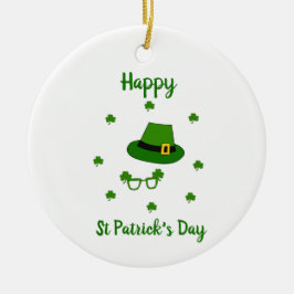 Minimalist  Cute Happy St Patrick's Day   Keramik Ornament