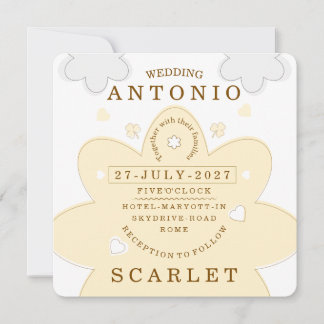 Minimalist Cute vibe Wedding And Modern Aesthetic Einladung