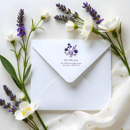 Minimalist Cute Wildflowers Bunch Family Address Gummistempel