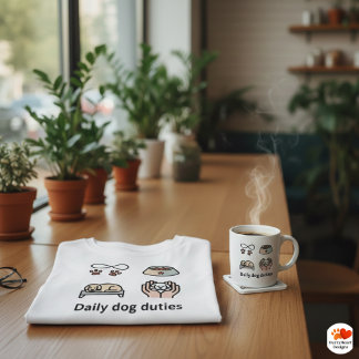 Minimalist Daily Dog Care Icons Custom Stationery  Tri-Blend Shirt