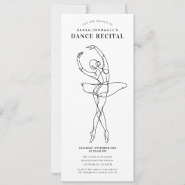 Minimalist Dance Recital Elegant Ballerina Einladung