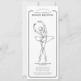 Minimalist Dance Recital Ticket Style Einladung