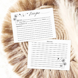 Minimalist Dandelion Flowers Recipe Card