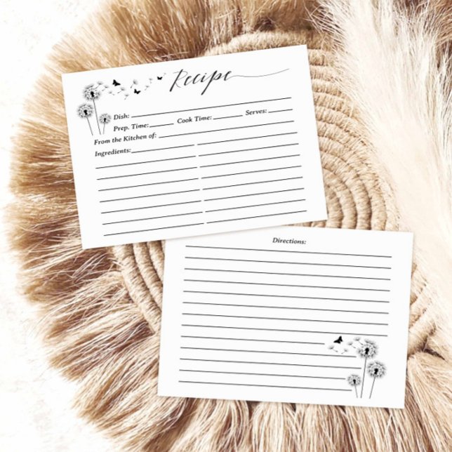 Minimalist Dandelion Flowers Recipe Card (Von Creator hochgeladen)
