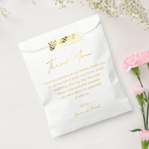 Minimalist danke Ihnen Gold handwriting Hochzeit Geschenktütchen