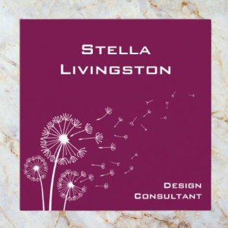 Minimalist Deep Magenta Dandelion Consultant   Quadratische Visitenkarte
