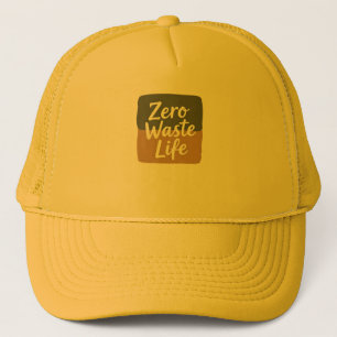 Minimalist Digital Graphic "Zero Waste Life" Handw Truckerkappe