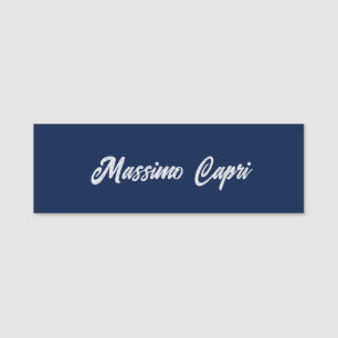 Minimalist Dunkelblau Elegant Eigener Name Fettged Namensschild