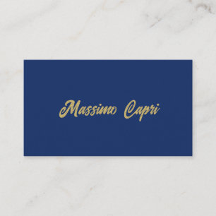 Minimalist Dunkelblau-Gold-Farbe Eigener Name Fett Begleitkarte