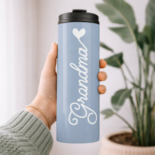 Minimalist Dusty Blue Geburtstagsgeschenk für Sie  Thermosbecher