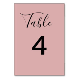 Minimalist Dusty Pink Wedding Tischnummer