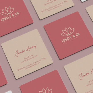Minimalist Dusty Rose Cream Beauty Quadratische Visitenkarte
