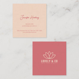 Minimalist Dusty Rose Cream Beauty Quadratische Visitenkarte