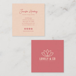 Minimalist Dusty Rose Cream Beauty Quadratische Visitenkarte
