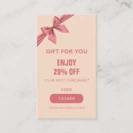 Minimalist Dusty Rose Cream Beauty  Rabattkarte