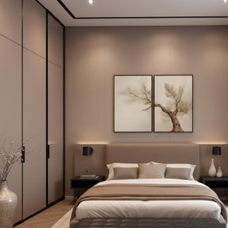 Minimalist Earth Tone Watercolor Tree