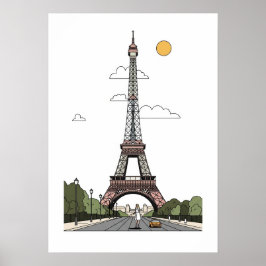 Minimalist Eiffel Tower Paris Poster