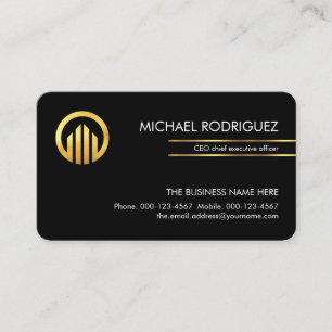 Minimalist Einfache Gold CEO Linien Visitenkarte