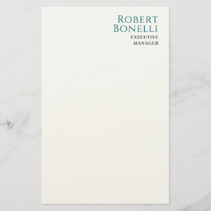 Minimalist einfaches Blau und Weiß Modern Ihr Name Briefpapier