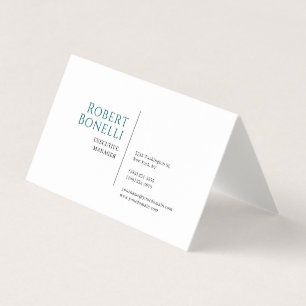 Minimalist einfaches Blau und Weiß modernes Premiu Visitenkarten