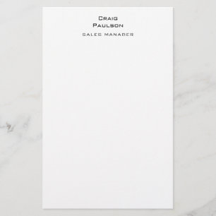 Minimalist einfaches klassisches Schwarz & Weiß Briefpapier