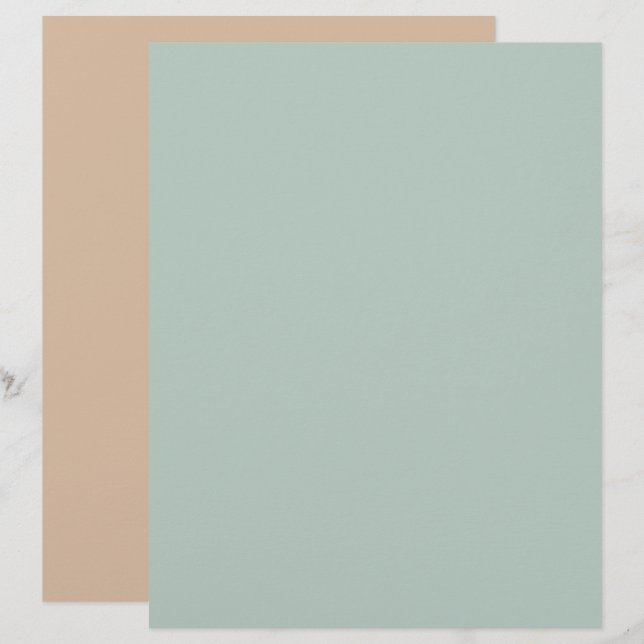 Minimalist einfaches Minz-Teal-Braun-Scrapbook-Pap (Vorne/Hinten)