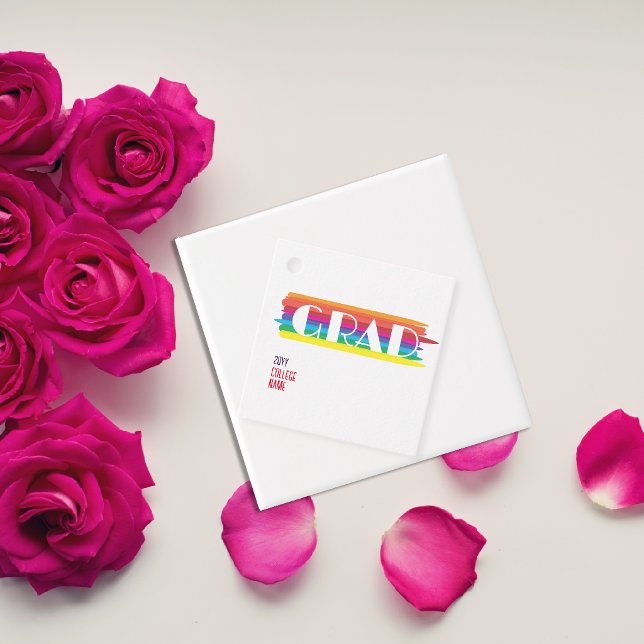 Minimalist einfarbiger Regenbogen-Absolvent  Geschenkanhänger (Von Creator hochgeladen)