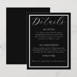 Minimalist Elegant Black & White Wedding  Begleitkarte