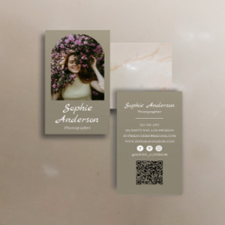 Minimalist Elegant Calligraphy Script Photography  Visitenkarte