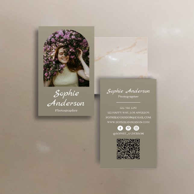 Minimalist Elegant Calligraphy Script Photography  Visitenkarte (Von Creator hochgeladen)