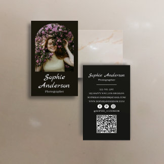 Minimalist Elegant Calligraphy Script Photography  Visitenkarte