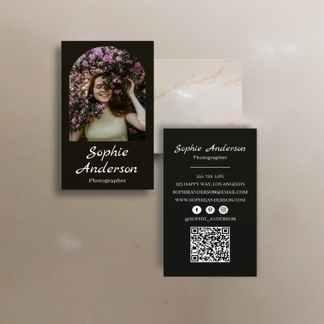 Minimalist Elegant Calligraphy Script Photography  Visitenkarte (Von Creator hochgeladen)