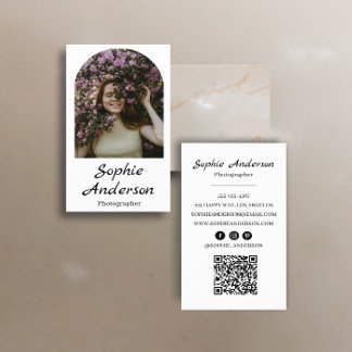 Minimalist Elegant Calligraphy Script Photography  Visitenkarte