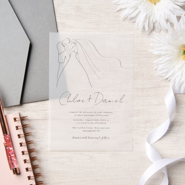 Minimalist Elegant Calligraphy Wedding Invitation (Hochzeit)