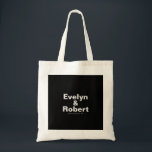 Minimalist Elegant Formal Black Wedding Tote Bag Tragetasche<br><div class="desc">This minimalist elegant formal black wedding tote bag is perfect for a rustic wedding. The design features a beautiful font in a black background to embellish your event.</div>