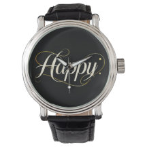 Minimalist Elegant Gold Happy Typography - Classy