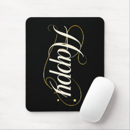 Minimalist Elegant Gold Happy Typography - Classy  Mousepad