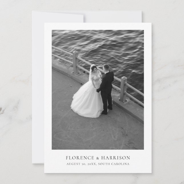 Minimalist Elegant Photo Wedding Save the Date  (Vorderseite)