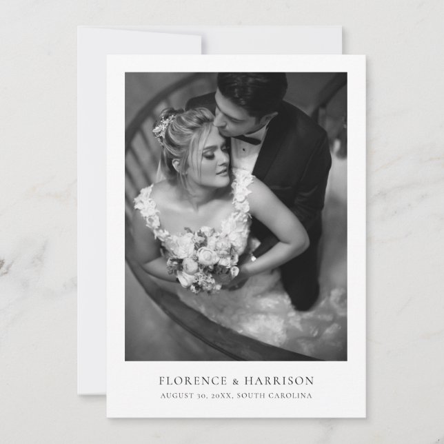 Minimalist Elegant Photo Wedding Save the Date  (Vorderseite)