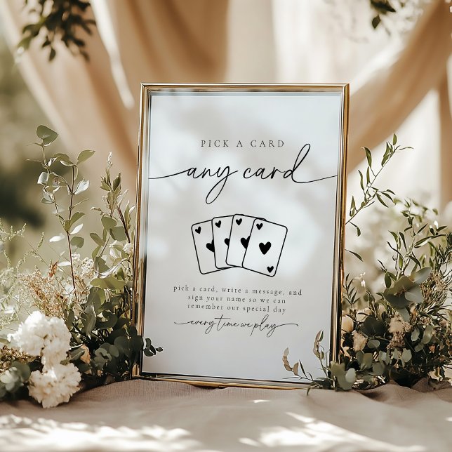 Minimalist Elegant Pick A Card Guestbook Sign Einladung (Von Creator hochgeladen)