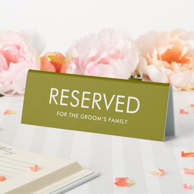 Minimalist Elegant Reserved Table Tent Sign  Tischaufsteller (In Situ (Hochzeit))